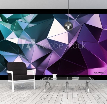 Bild på Abstract 3d rendering of triangulated surface Modern background Futuristic polygonal shape Low poly minimalistic design for poster cover branding banner placard